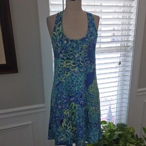 Lilly Pulitzer Vibrant Blue and Green Patterned Dress